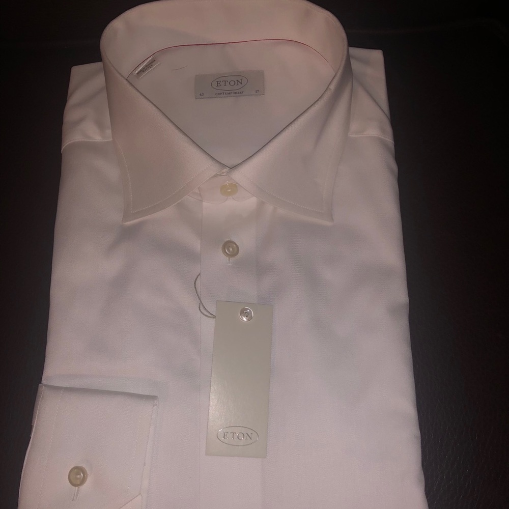New Men’s Eton White Contemporary Dress Shirt